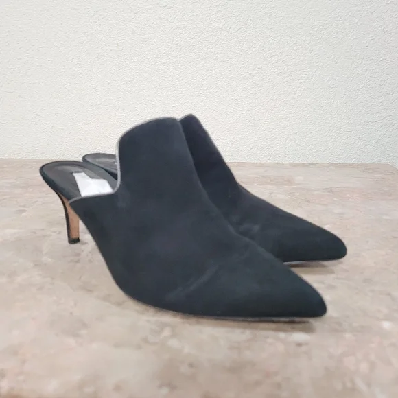 Veronica Beard Pearla Mules Black Suede Leather size 37 / US 7 - Picture 5 of 9